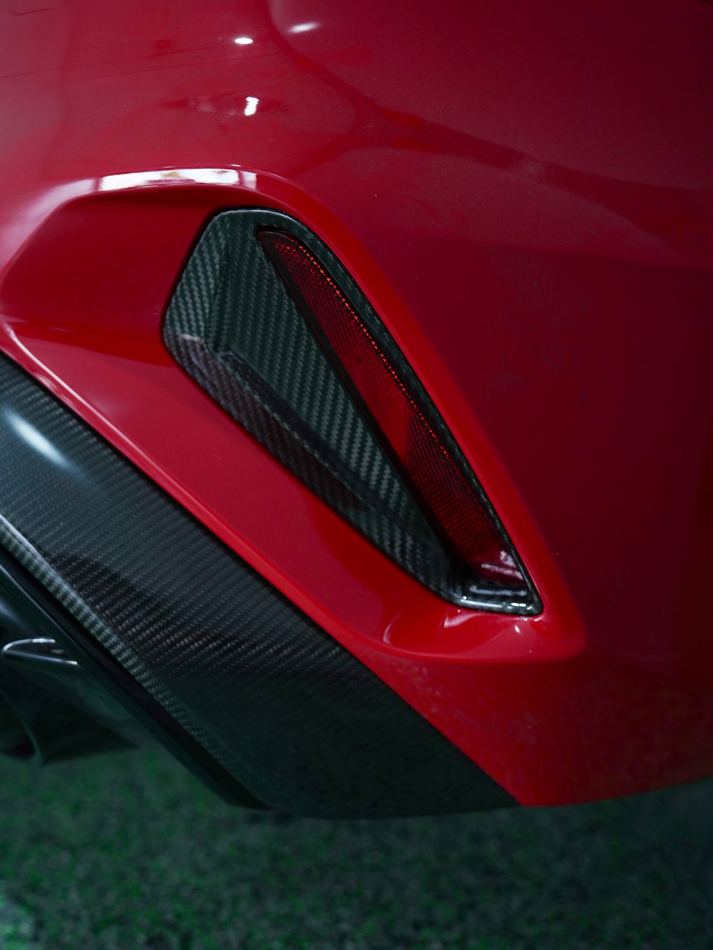 AUDI RS3 8Y GEN 2 - CARBON REAR BUMPER TRIM INSERT REPLACEMENTS (GEN 2 FL 8.5)