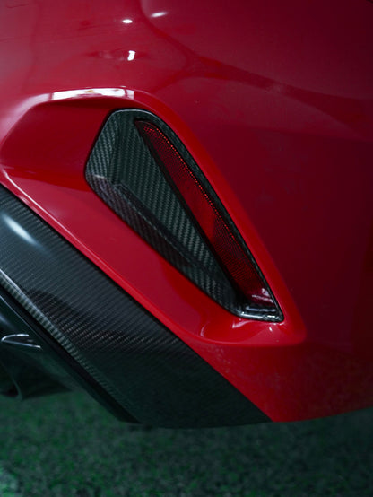 AUDI RS3 8Y GEN 2 - CARBON REAR BUMPER TRIM INSERT REPLACEMENTS (GEN 2 FL 8.5)