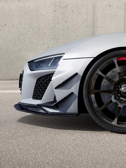 R8 GT FRONT AERO - AUDI R8 GT FL 2019+ DRY CARBON FIBRE Front Splitter and Canard Package