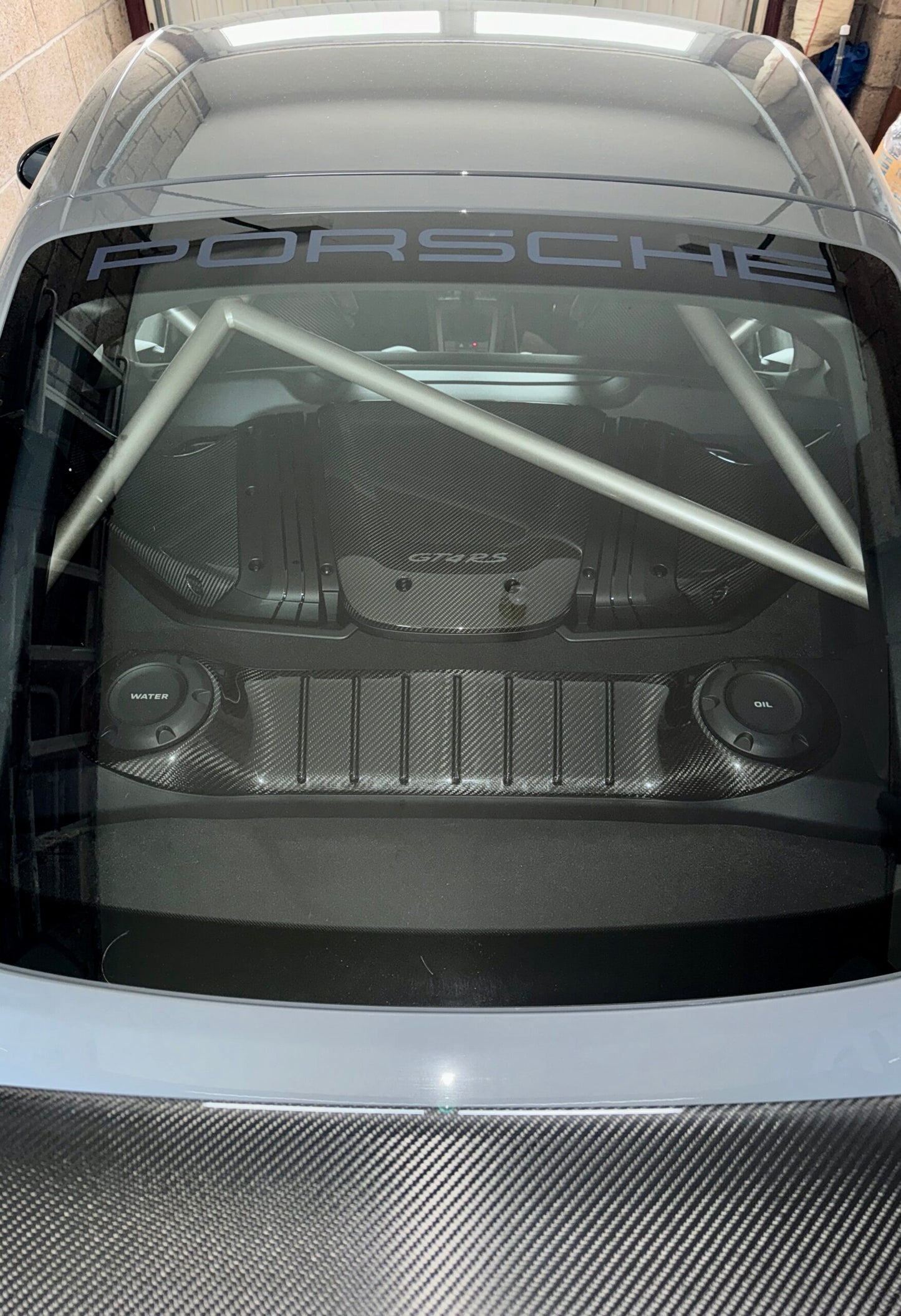 Cayman Carbon Engine Cover – Porsche 981/718 Carbon Engine Lid & Rear Bulkhead Brace Bar