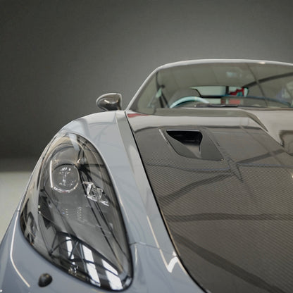 GT4 RS STYLE HOOD – PORSCHE 981/718 GT4 DRY CARBON FULL FUNCTIONAL BONNET