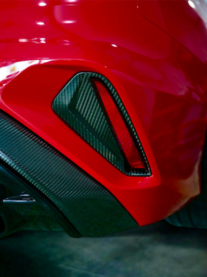 AUDI RS3 8Y GEN 2 - CARBON REAR BUMPER TRIM INSERT REPLACEMENTS (GEN 2 FL 8.5)
