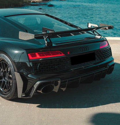 Audi R8 Carbon Fiber Rear Diffuser W Side Elements Gen 2 (2019+)