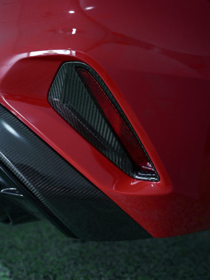 AUDI RS3 8Y GEN 2 - CARBON REAR BUMPER TRIM INSERT REPLACEMENTS (GEN 2 FL 8.5)