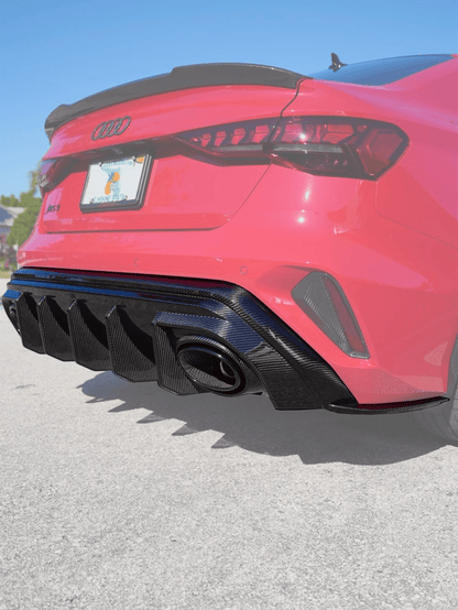 AUDI RS3 8Y GEN 2 - CARBON REAR DIFFUSER INC SIDE ELEMENTS V2 (FL GEN 2 8.5)