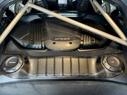 Cayman Carbon Engine Cover – Porsche 981/718 Carbon Engine Lid & Rear Bulkhead Brace Bar