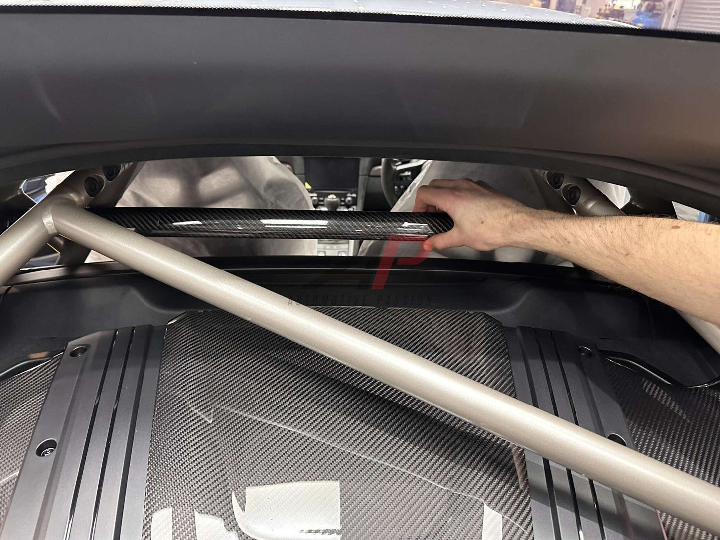 Cayman Carbon Engine Cover – Porsche 981/718 Carbon Engine Lid & Rear Bulkhead Brace Bar