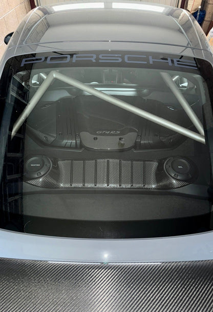 Cayman Carbon Engine Cover – Porsche 981/718 Carbon Engine Lid & Rear Bulkhead Brace Bar