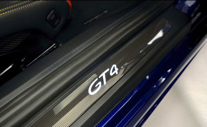 GT4 Carbon Entry Sill Guard – Porsche 718 Cayman Carbon Fiber Sill Trim Set (Original Style)