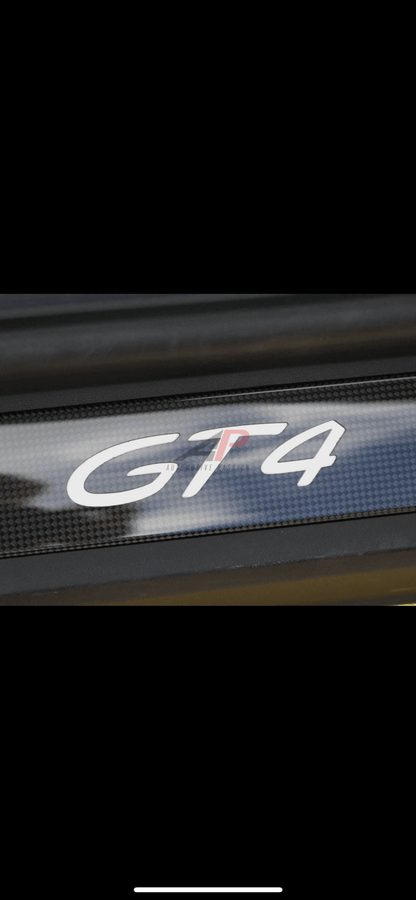 GT4 Carbon Entry Sill Guard – Porsche 718 Cayman Carbon Fiber Sill Trim Set (Original Style)