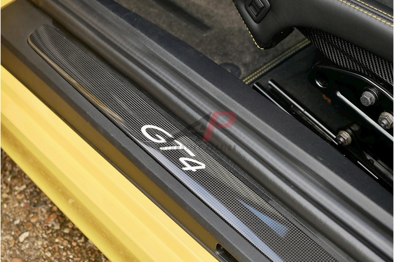 GT4 Carbon Entry Sill Guard – Porsche 718 Cayman Carbon Fiber Sill Trim Set (Original Style)