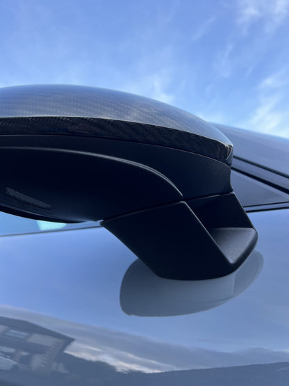 Porsche GT4 Carbon Mirrors – 718 Cayman Carbon Fibre Mirror Cover Replacements (LHD)