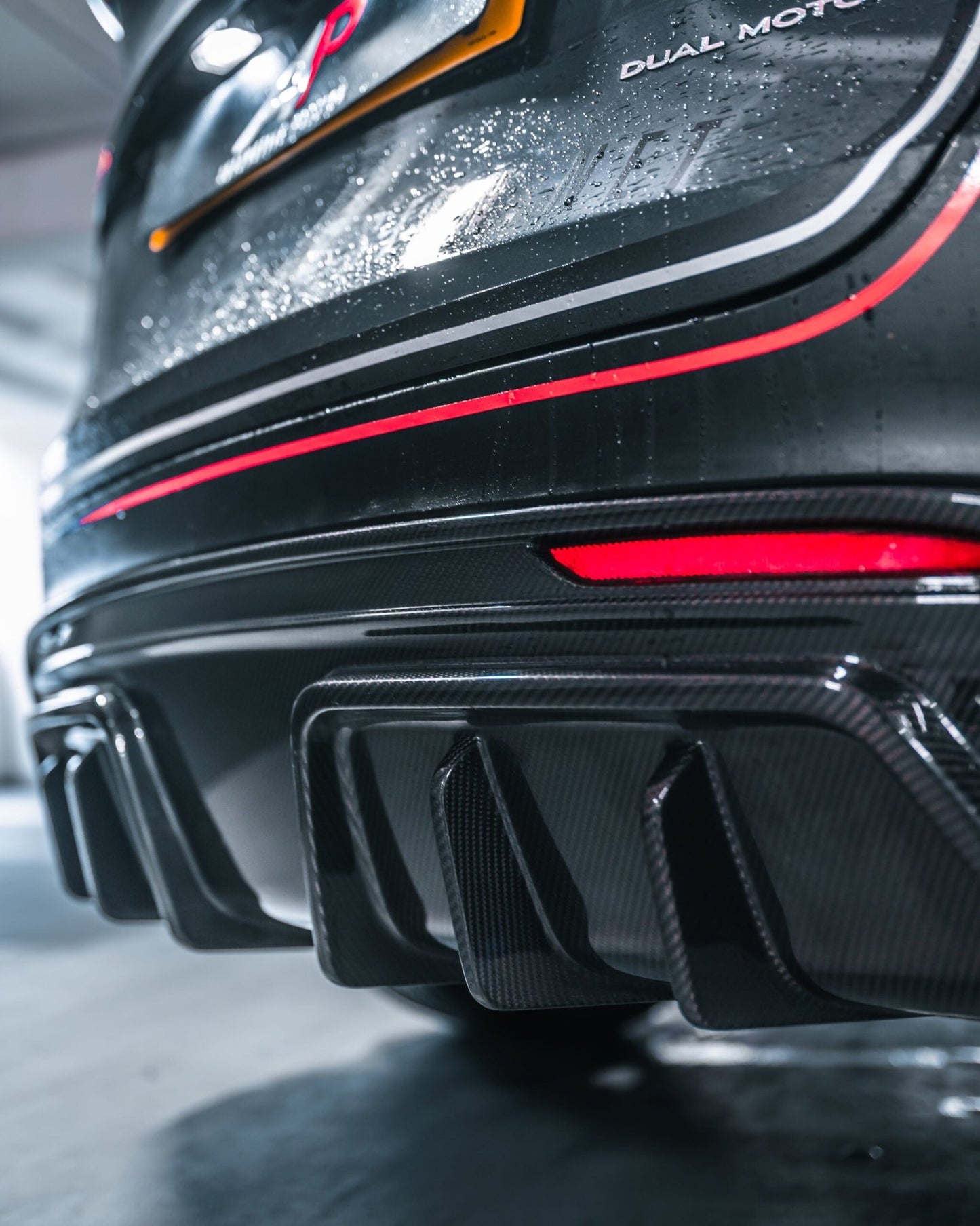 Tesla Model Y Carbon Fiber Rear Diffuser Replacement