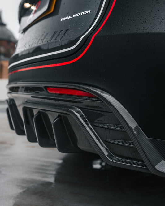 Tesla Model Y Carbon Fiber Rear Diffuser Replacement