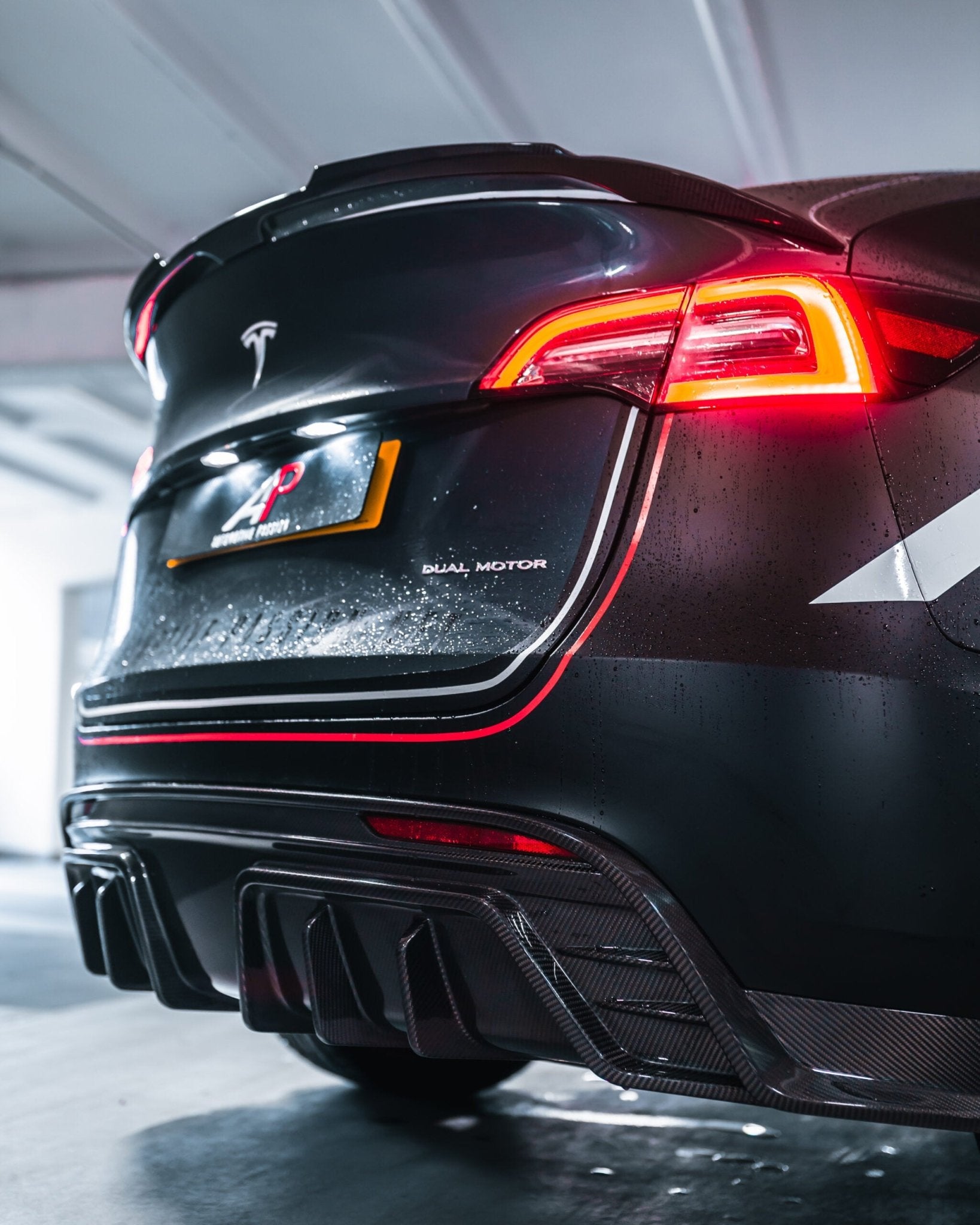 Tesla Model Y Carbon Fiber Rear Diffuser Replacement
