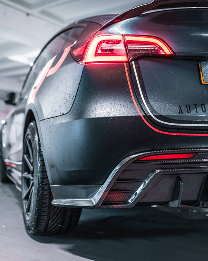 Tesla Model Y Carbon Fiber Rear Diffuser Replacement