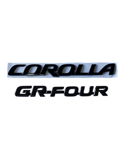 TOYOTA COROLLA GR REAR BADGE SET GLOSS BLACK