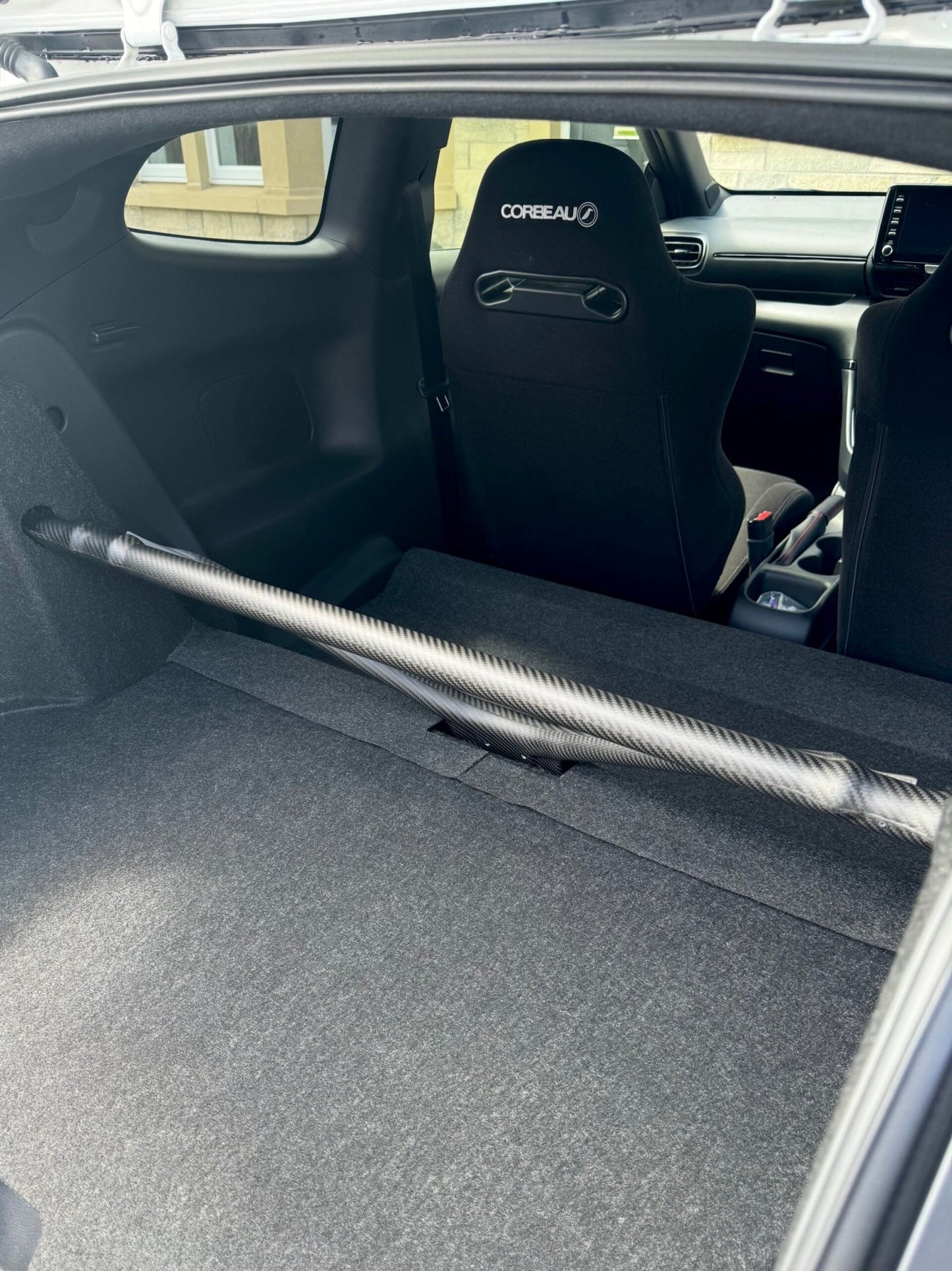 Toyota Yaris GR Carbon Rear Strut Brace & Seat Delete